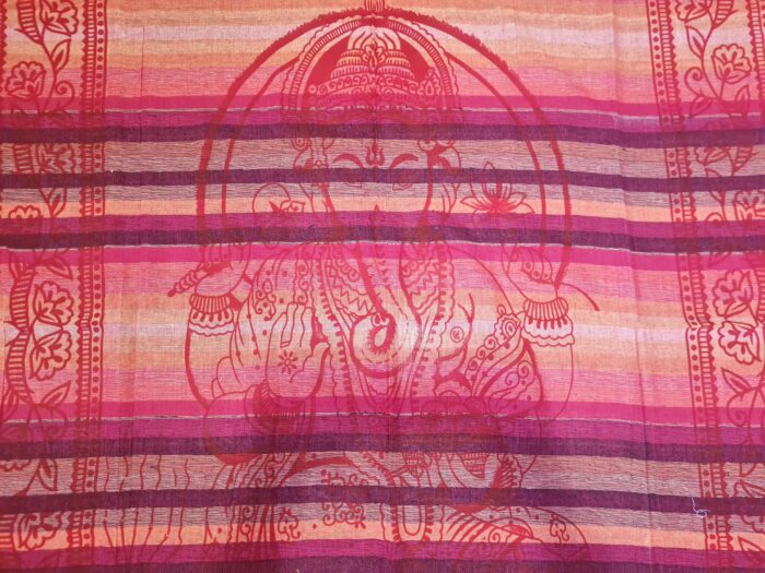 Panô indiano algodão estampa de Ganesha (215 cm x 140 cm) tons quentes