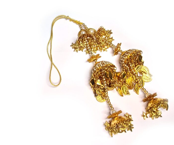 Paranda Indiana Joia de Cabelo para Tranças com Sinos e Pérolas