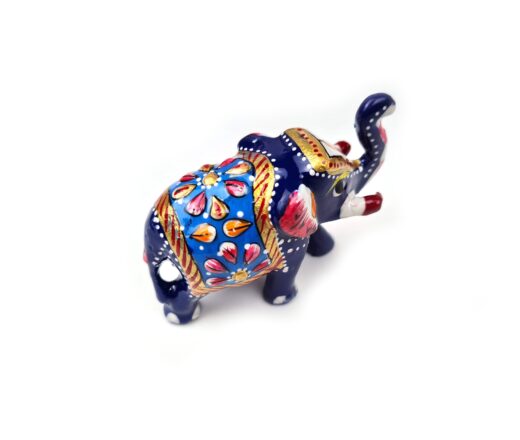 elefante cloison´´e pequeno, em metal esmaltado azul e colorido, para decorar
