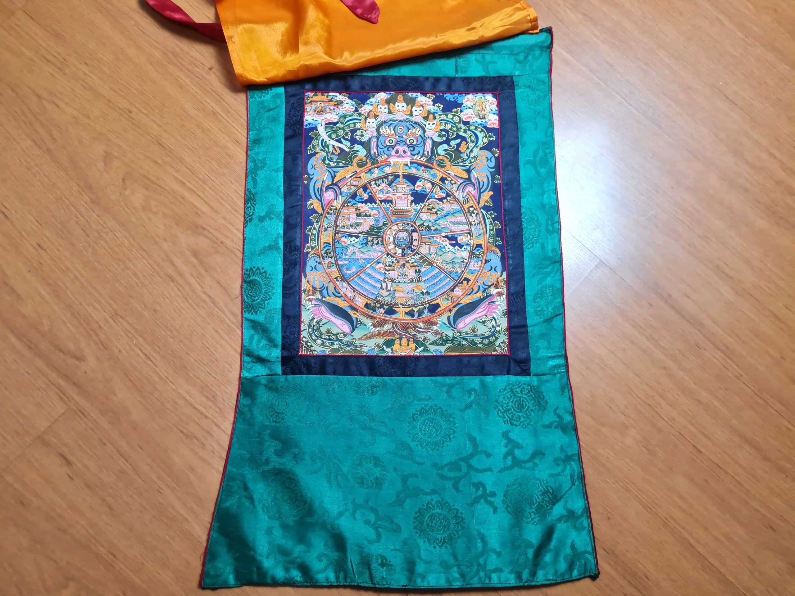 Thangka budista Bhavachakra - Roda da Vida Tradicional