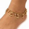 Tornozeleira indiana Maharani Gold Anklet dourada com pedrarias