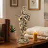 Estátua de Lord Krishna "Venugopala" em Metal Fine Art – A Melodia Divina (19cm)