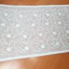 Dupatta branca bordada floral com renda Meera