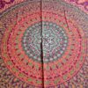 Panô indiano de algodão estampa de mandala uva, coral e verde 2,40m