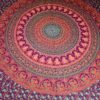 Panô indiano de algodão estampa de mandala uva, coral e verde 2,40m