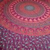 Panô indiano de algodão estampa de mandala uva, coral e verde 2,40m