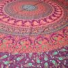 Panô indiano de algodão estampa de mandala uva, coral e verde 2,40m