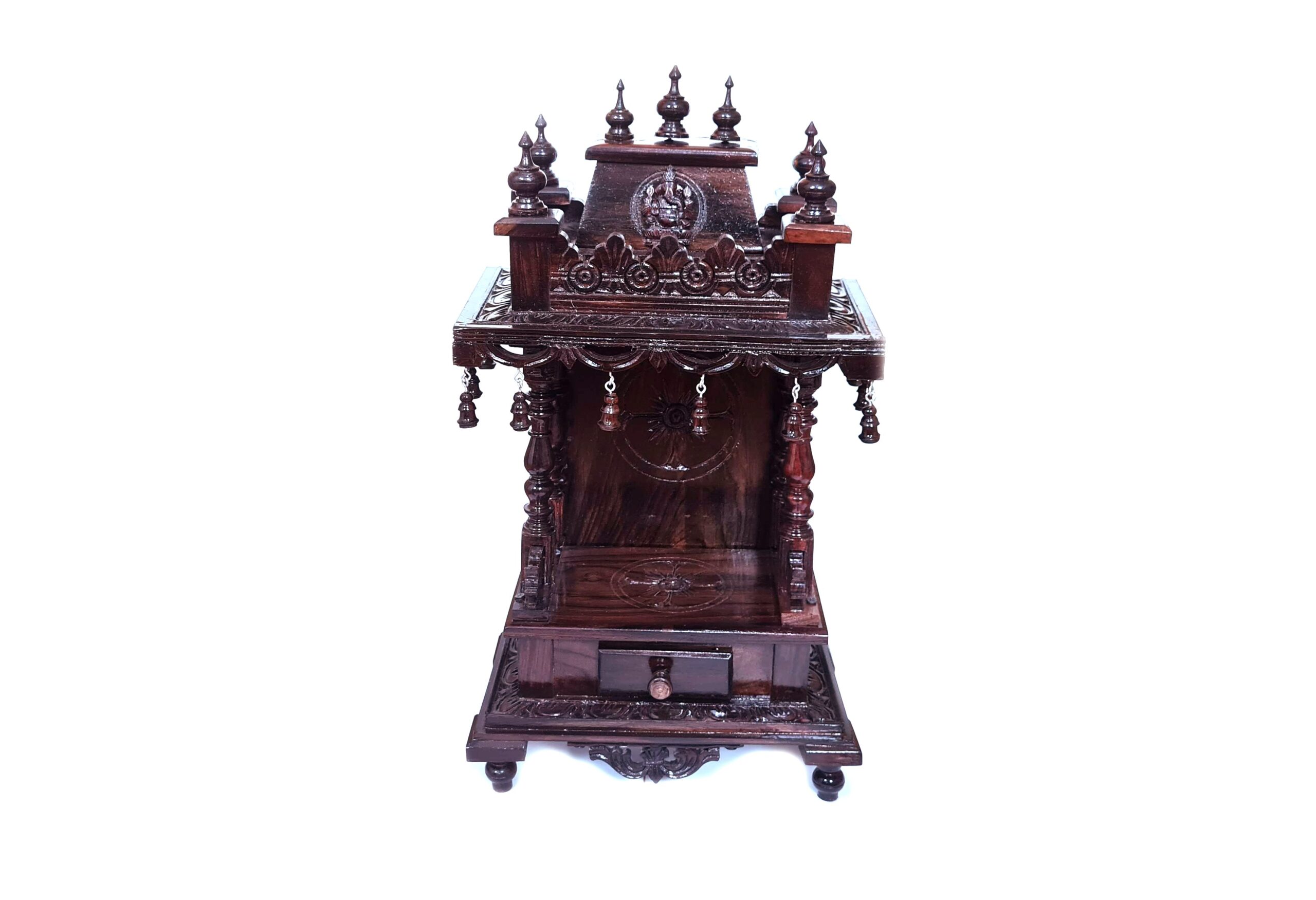 Templo hindu artesanal em madeira Rosewood Ganesh