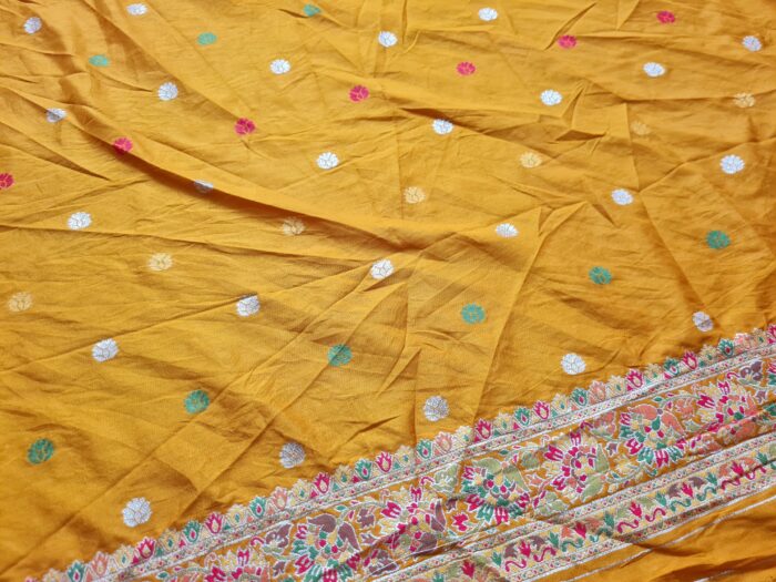 Saree Banarasi Art Silk de seda Imperial Girassol