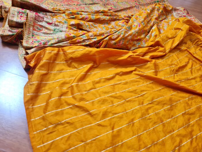 Saree Banarasi Art Silk de seda Imperial Girassol