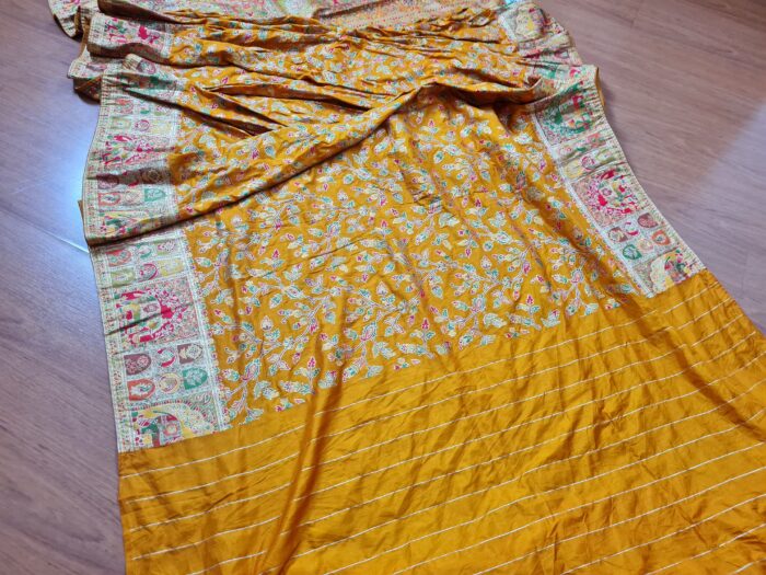 Saree Banarasi Art Silk de seda Imperial Girassol