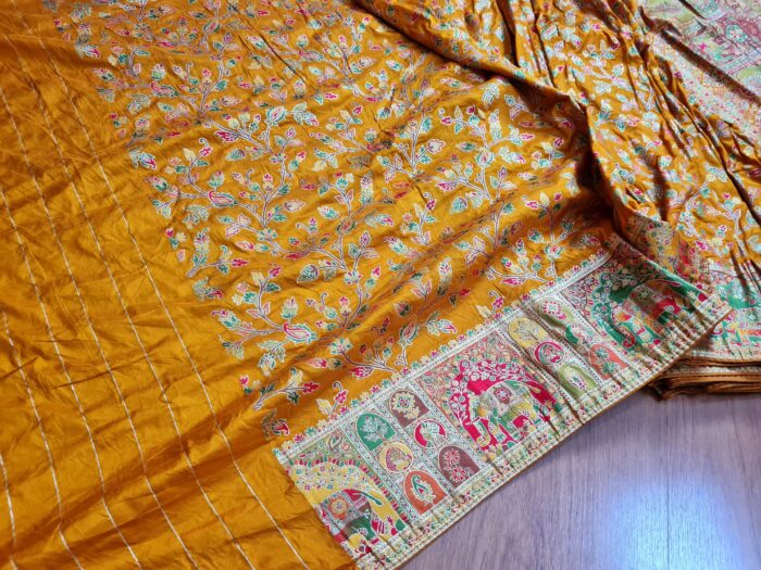 Saree Banarasi Art Silk de seda Imperial Girassol