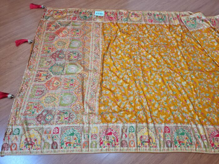 Saree Banarasi Art Silk de seda Imperial Girassol