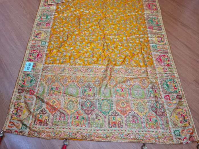 Saree Banarasi Art Silk de seda Imperial Girassol