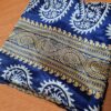 Saree indiano de tecido misto viscose e seda marinho e dourado