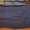 Saree indiano de tecido misto viscose e seda marinho e dourado