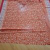Sari indiano com estampa de arabescos Tie Dye laranja e vermelho
