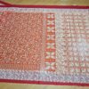 Sari indiano com estampa de arabescos Tie Dye laranja e vermelho