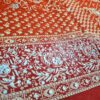 Sari indiano com estampa de arabescos Tie Dye laranja e vermelho