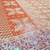 Sari indiano com estampa de arabescos Tie Dye laranja e vermelho