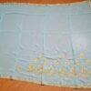 Saree indiano de crepe de seda verde água com dourado modelo Nilaya