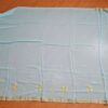 Saree indiano de crepe de seda verde água com dourado modelo Nilaya