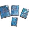 Cadernos indianos artesanais pintados a mão Patchwork azul
