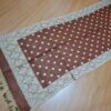 Echarpe indiana algodão com viscose dupla face de arabescos marrom e creme