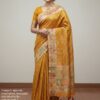 saree mostarda luxuoso estilo Banarasi