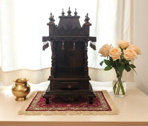 Templo hindu artesanal em madeira Rosewood Ganesh