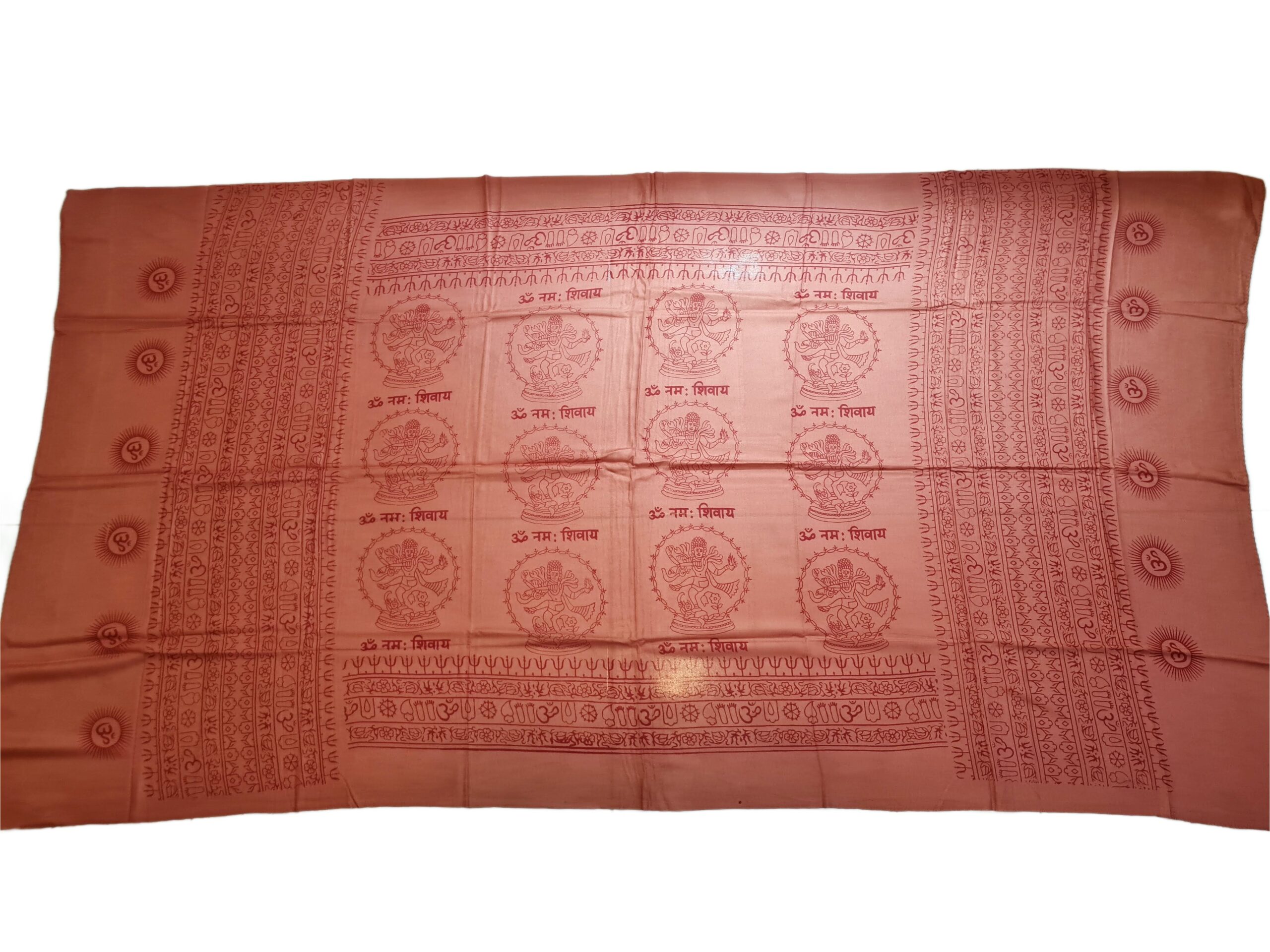 Chadar indiano (manto de oração) de Shiva Nataraja terracota claro