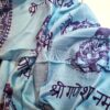 Chadar indiano (manto de oração) com Ganesha e simbologias azul