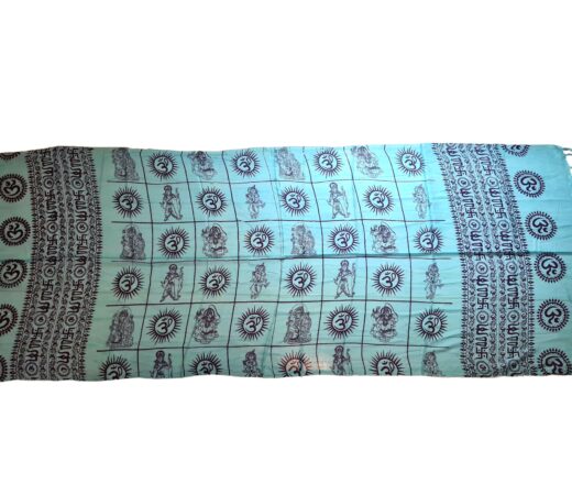 Chadar indiano (manto de oração) com 4 deuses hindus azul