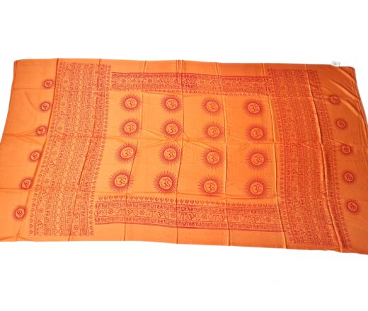 Chadar indiano (manto de oração) de OM e mantras laranja