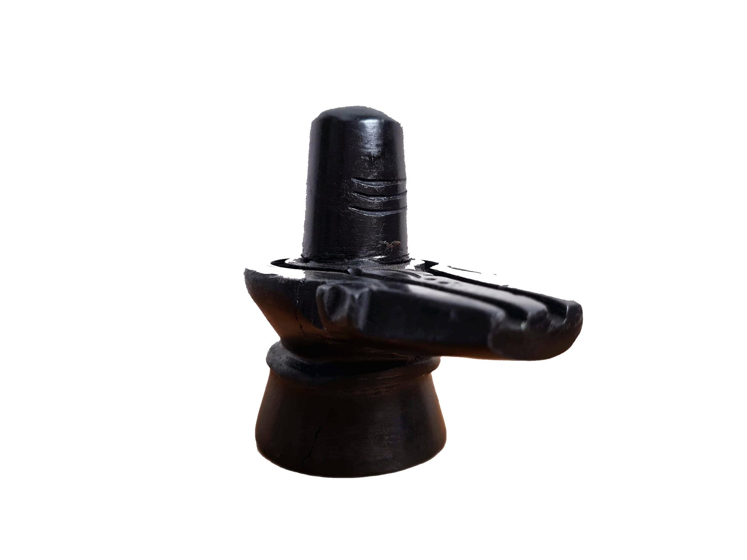 Shiva Lingam objeto de adoração ao Senhor Shiva mármore preto 8cm