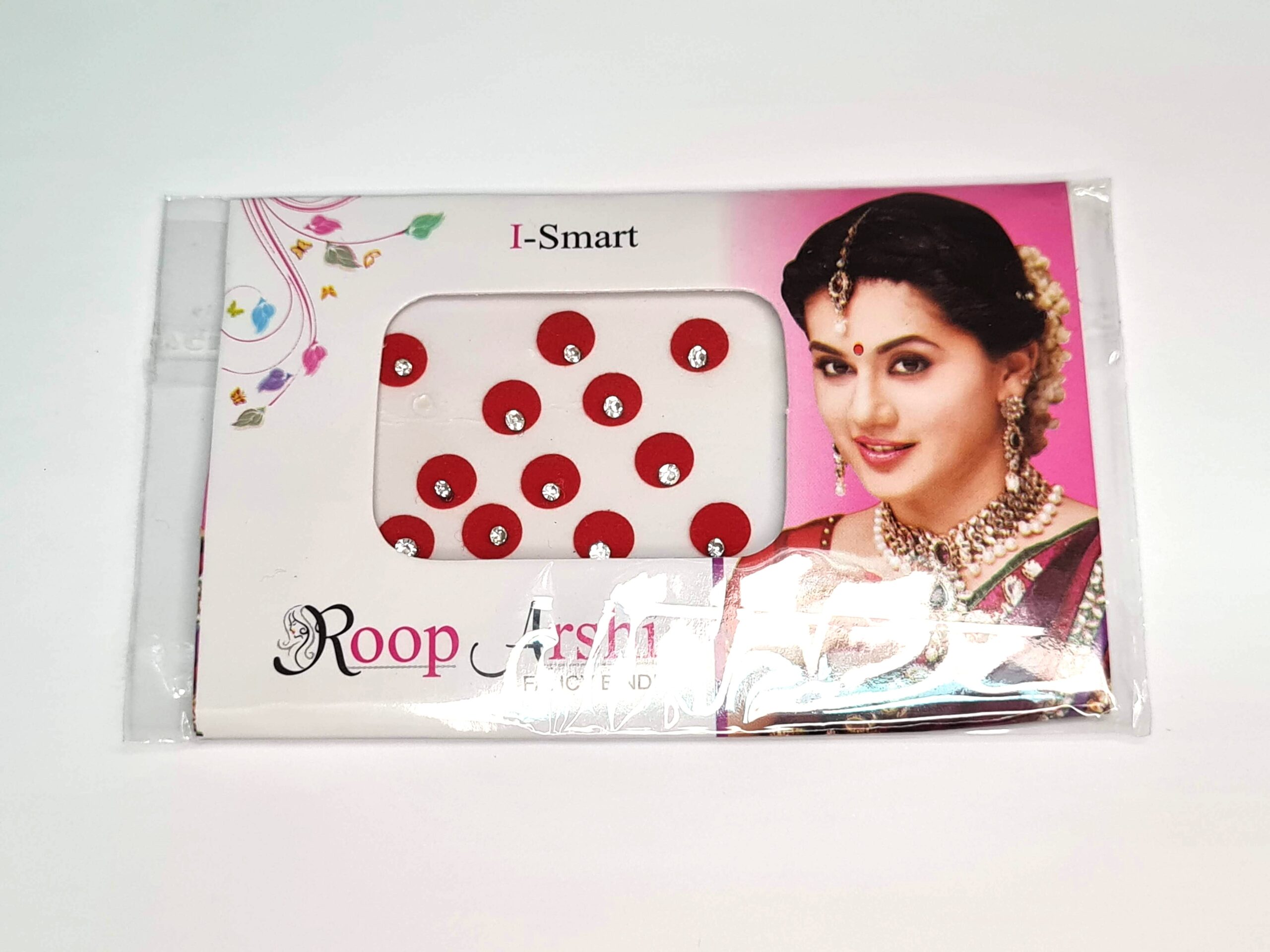 Bindi indiano Roop Arshi adesivo para colar entre as sombrancelhas vermelho 12