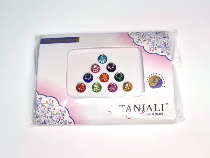 Bindi indiano Gitanjali adesivo para colar entre as sombrancelhas coloridos 10