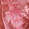 Chadar indiano (manto de oração) de Ganesha e mantras rosa queimado