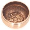 Tigela tibetana com 7 ligas dourada Buda e 8 símbolos auspiciosos 12cm