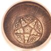 Tigela tibetana com 7 ligas dourada Buda e 8 símbolos auspiciosos 12cm
