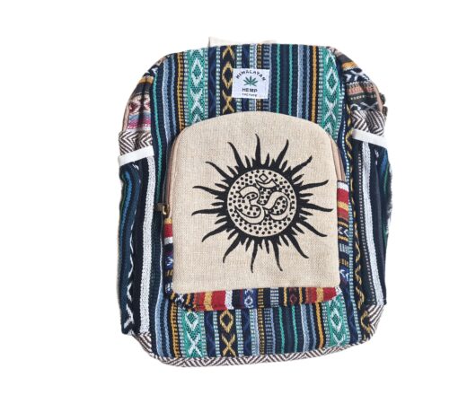 Mochila 100% Hemp fibra natural design Boho colorido de OM
