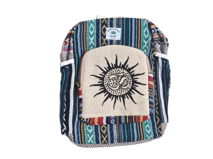 Mochila 100% Hemp fibra natural design Boho colorido de OM