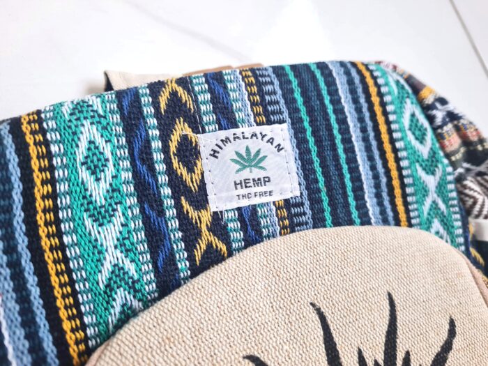 Mochila 100% Hemp fibra natural design Boho colorido de OM