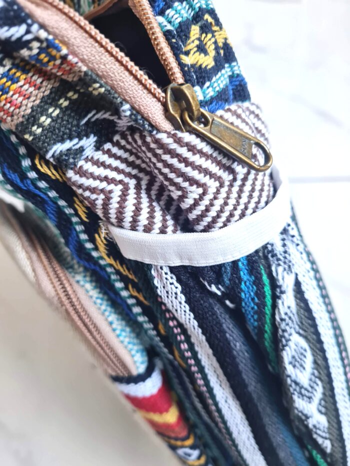 Mochila 100% Hemp fibra natural design Boho colorido de OM