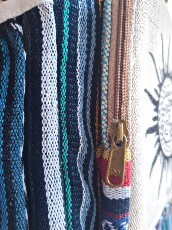 Mochila 100% Hemp fibra natural design Boho colorido de OM