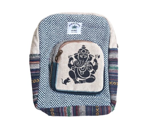 Mochila 100% Hemp fibra natural design Boho colorido Ganesha
