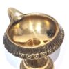 Lamparina indiana Diya de metal dourado design taça com pé