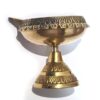 Lamparina indiana Diya de metal dourado design taça com pé