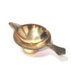 Lamparina indiana Diya de metal dourado design minimalista com 1 bico