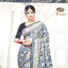 20260430_154616 Saree indiano estamparia floral com arabescos em cinza e dourado